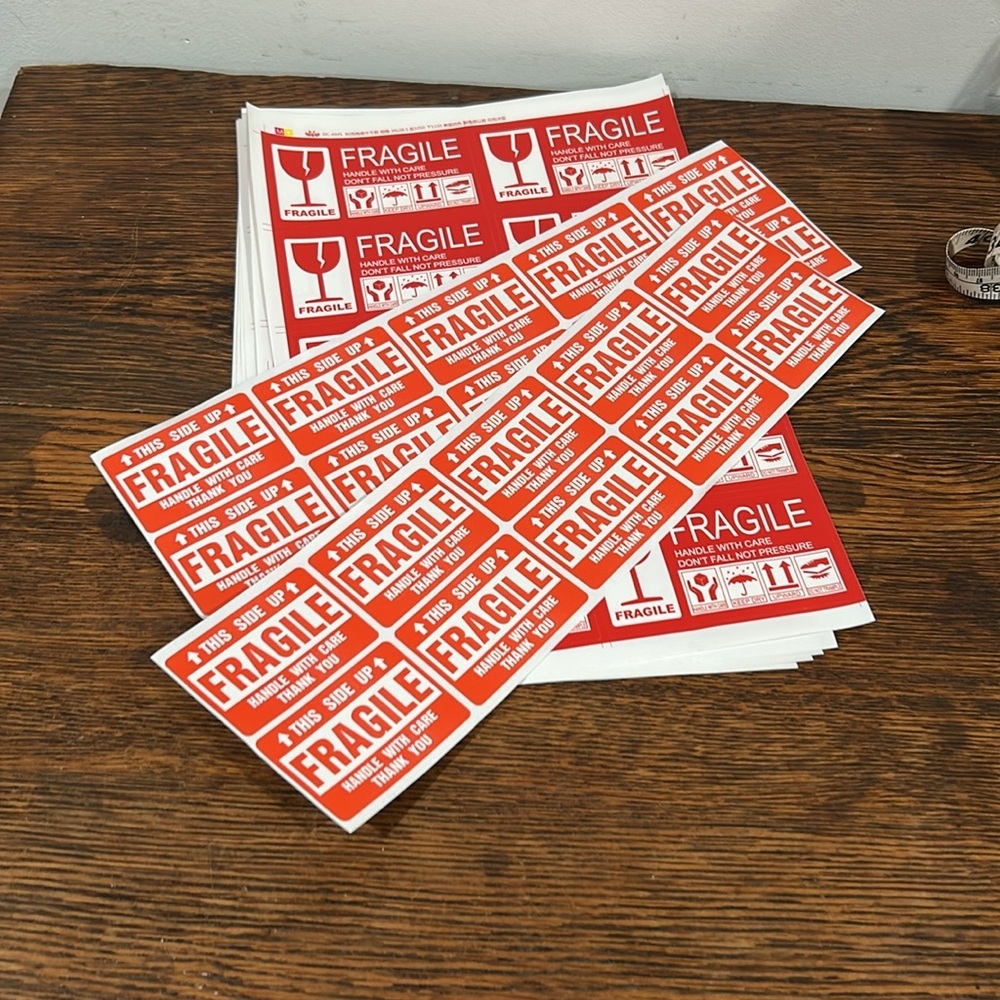 Red Fragile Stickers - Picture 3 of 4